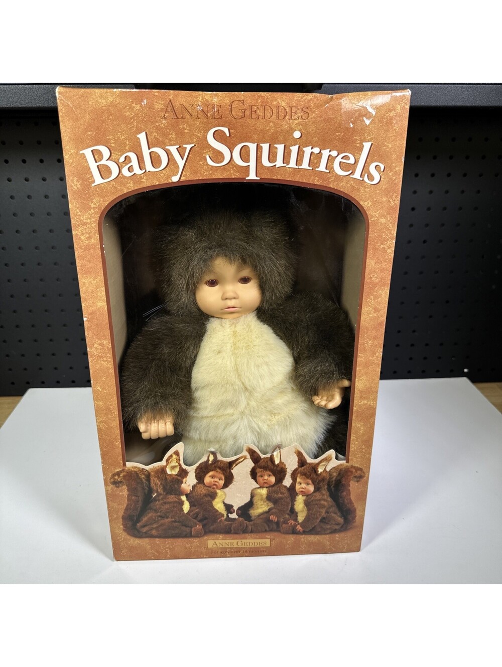 Anne Geddes Baby Squirrels 15" Doll Vintage New in Box